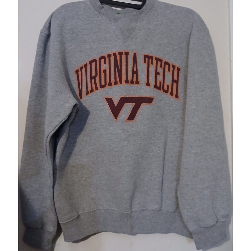Y2K Virginia Tech Sweatshirt Adult M Gray Hokies VT NCAA College Football Soffe